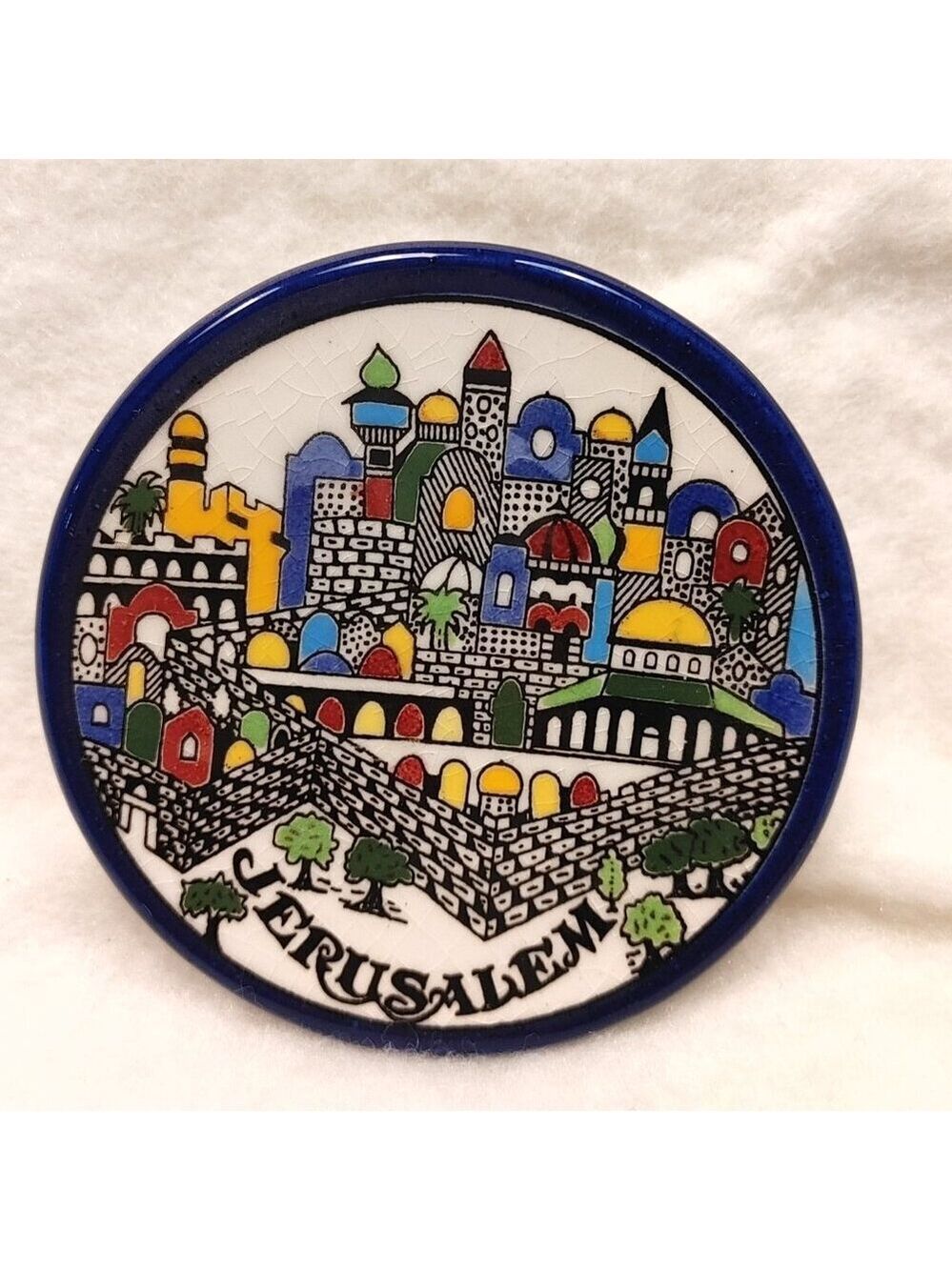Vintage Jerusalem Ceramic Plate